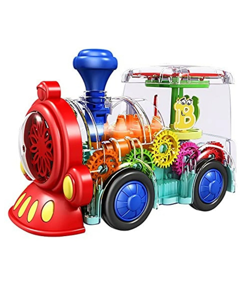 Transparent Electric Gear Train Toy with Lights & Music 1+ Year Old Boys and Girls kids