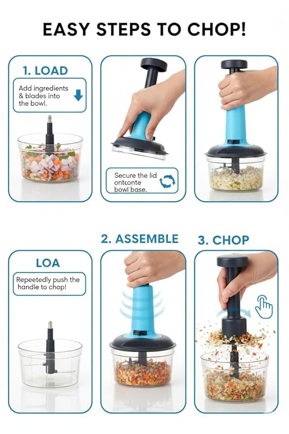 Mini Manual Push Chopper: Versatile Kitchen Food Processor