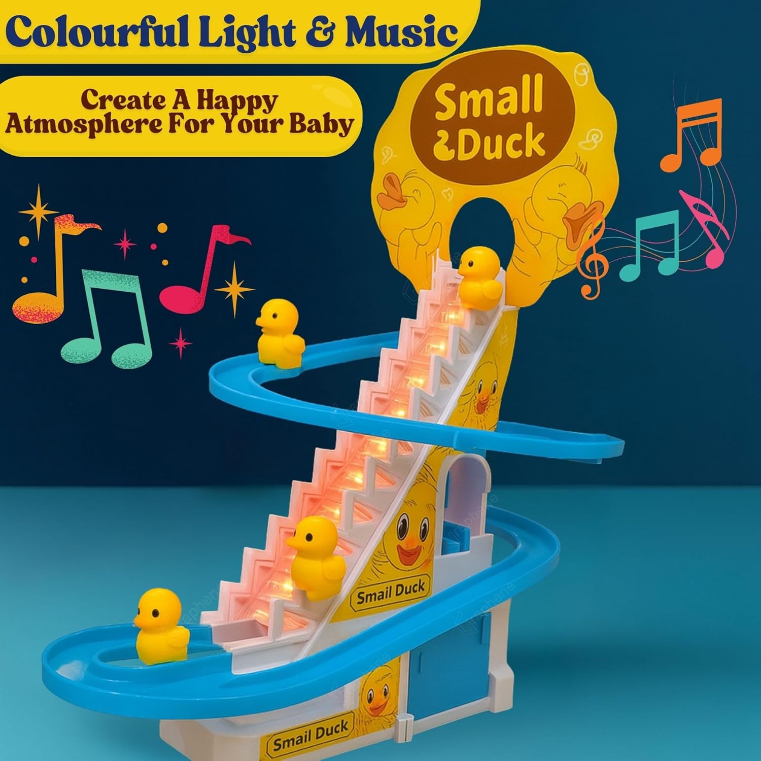 Duck Escalator Track Set: Musical Stair Climbing Toy for Toddlers