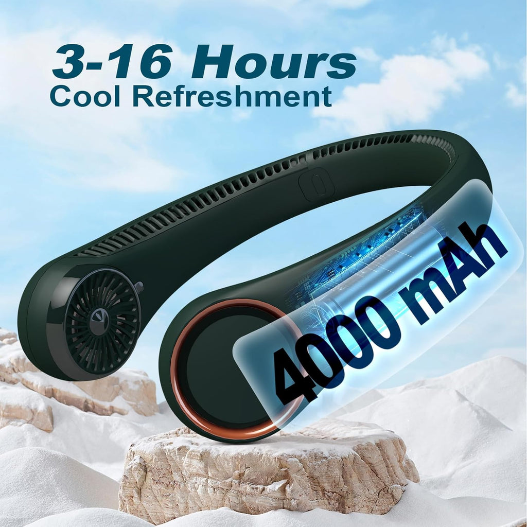 Portable Neck Fan – 360° Surrounding Airflow, Bladeless Wearable Personal Fan