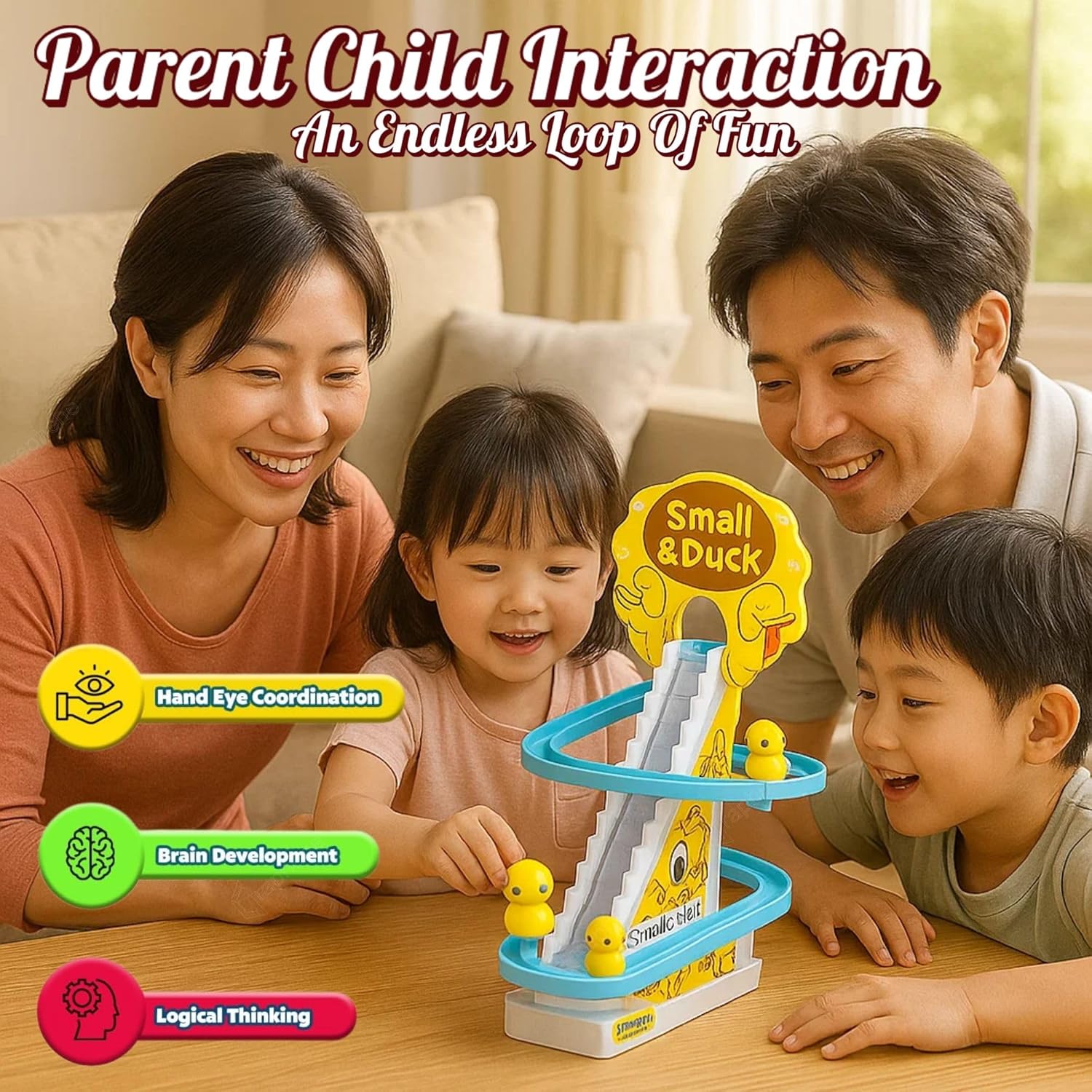 Duck Escalator Track Set: Musical Stair Climbing Toy for Toddlers