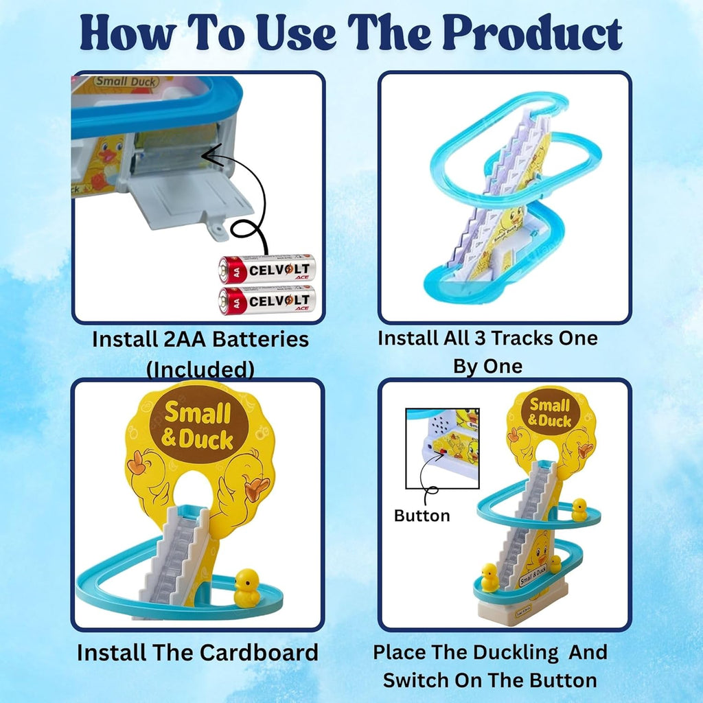 Duck Escalator Track Set: Musical Stair Climbing Toy for Toddlers