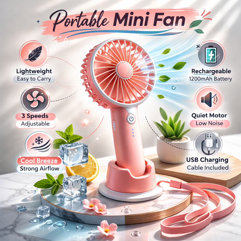 Mini USB Rechargeable Hand Fan